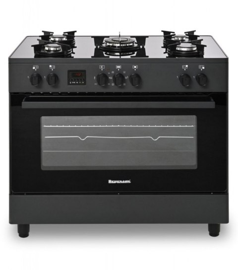 Kuchnia gazowo-elektryczna 90cm KWGE-K90 czarna matowa Kuchnia gazowo-elektryczna 90cm KWGE-K90 czarna matowa
