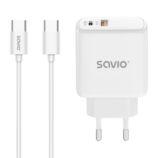 Ładowarka sieciowa LA-10 30W Quick Charge Power Delivery 3.0 Biała + Kabel