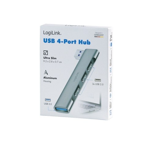 Smukły HUB USB-A do 1x USB-A 3.0 3xUSB-A 2.0