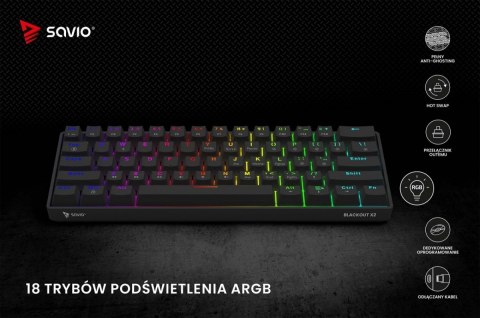 Klawiatura mechaniczna BLACKOUT X2 OUTEMU Blue, Hot Swap