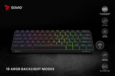 Klawiatura mechaniczna BLACKOUT X2 OUTEMU Brown, Hot Swap