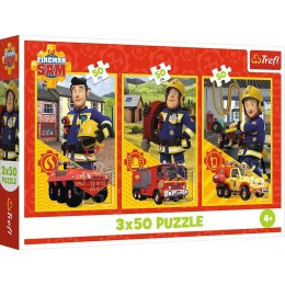 Puzzle 3x50 elementów Ekipa z remizy Strażak Sam