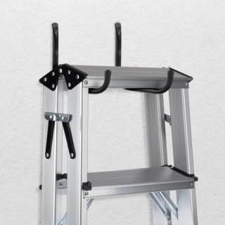 2x uchwyt ścienny, max 22kg/uchwyt MC-487 Komplet 2 uchwytów ściennych na opony, koła, drabinę, rower. Stalowy, Czarny