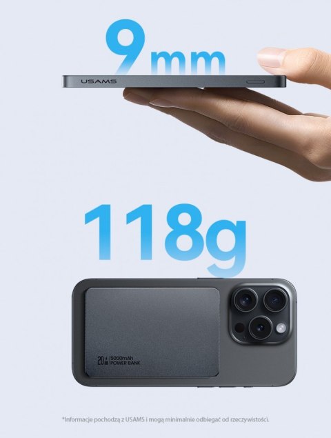 Powerbank 5000mAh 20W indukcyjny MagSafe PD biały