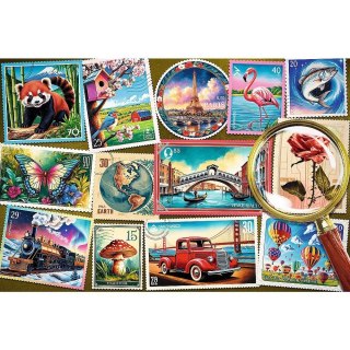 Puzzle 300 elementów EasyPiece Znaczki pocztowe; dla seniora