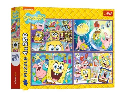 Puzzle 4x250 elementów SpongeBob Szalony świat Puzzle 4x250 elementów SpongeBob Szalony świat