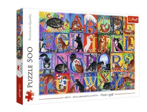 Puzzle 500 elementów Koci alfabet Puzzle 500 elementów Koci alfabet