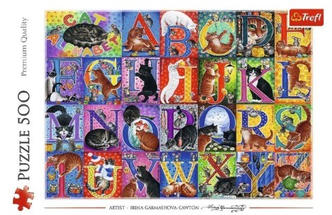 Puzzle 500 elementów Koci alfabet Puzzle 500 elementów Koci alfabet