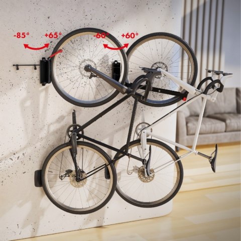 Wieszak rowerowy na ścianę, MC-499 MAX 35kg stalowy, czarny