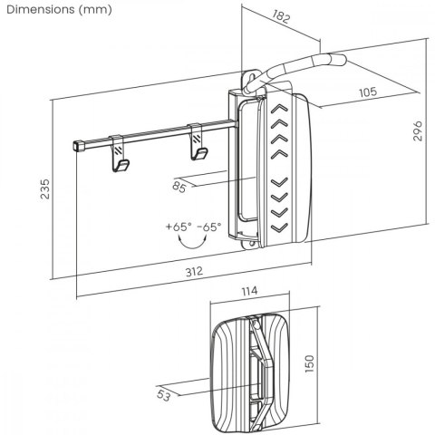 Wieszak rowerowy na ścianę, MC-499 MAX 35kg stalowy, czarny