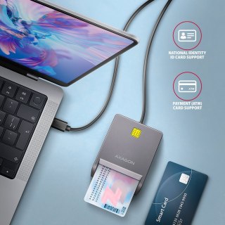 CRE-SM3TC Czytnik kart identyfikacyjnych USB-C, 1.2m kabel