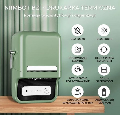 Drukarka etykiet B21S zielona Drukarka etykiet B21S zielona