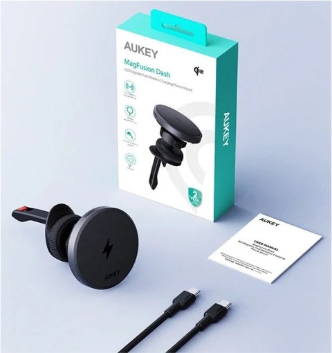 HD-MC13 ładowarka samochodowa bezprzewodowa Qi2 15W 3A + kabel USB-C