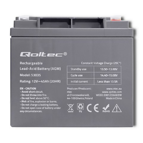 Akumulator AGM | 12V | 45Ah | max. 13.5A Akumulator AGM | 12V | 45Ah | max. 13.5A