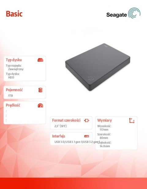 Dysk Basic 1TB 2,5 STJL1000400 Grey Dysk Basic 1TB 2,5 STJL1000400 Grey