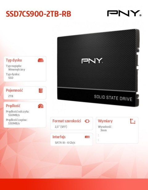 Dysk SSD 2TB 2,5 SATA3 SSD7CS900-2TB-RB Dysk SSD 2TB 2,5 SATA3 SSD7CS900-2TB-RB