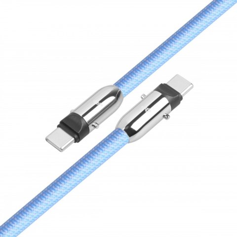 Kabel 2w1 USB C smycz 1m błękitny Kabel 2w1 USB C smycz 1m błękitny