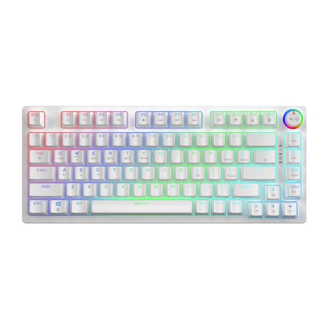 Klawiatura mechaniczna bezprzewodowa PHENIX WHITE Gateron Yellow, ABS Klawiatura mechaniczna bezprzewodowa PHENIX WHITE Gateron Yellow, ABS