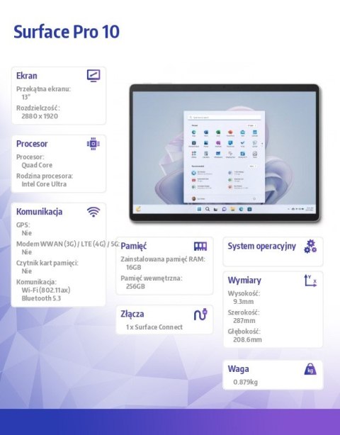 Surface Pro 10 Win11Pro Ultra 5-135H/8GB/256GB/Platinium/ZDR-00004 Surface Pro 10 Win11Pro Ultra 5-135H/8GB/256GB/Platinium/ZDR-00004