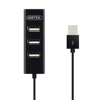 Hub 4x USB 2.0, Y-2140, Ladowanie tel., czarny Hub 4x USB 2.0, Y-2140, Ladowanie tel., czarny