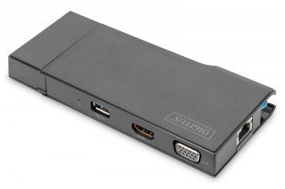 Stacja dokująca USB 3.0 Typ A, 7-portów, 4K 30Hz, HDMI, VGA, 2x USB 3.0, SD microSD, RJ45