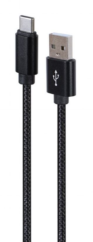 Kabel USB-A USB-C oplot 1.8m czarny box Kabel USB-A USB-C oplot 1.8m czarny box