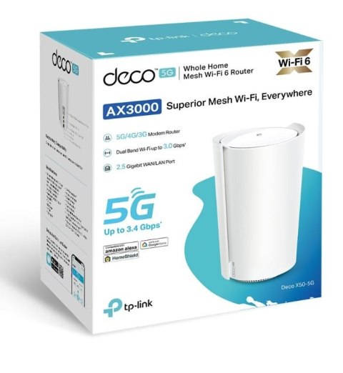 Brama sieciowa Deco 5G domowego systemu Mesh Wi-Fi 6 X50-5G(1-pak) AX3000 Brama sieciowa Deco 5G domowego systemu Mesh Wi-Fi 6 X50-5G(1-pak) AX3000