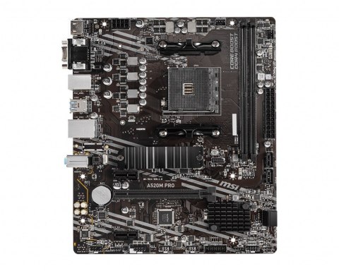 Płyta główna A520M PRO AM4 2DDR4 DP/VGA/HDMI USB 3.2 mATX Płyta główna A520M PRO AM4 2DDR4 DP/VGA/HDMI USB 3.2 mATX