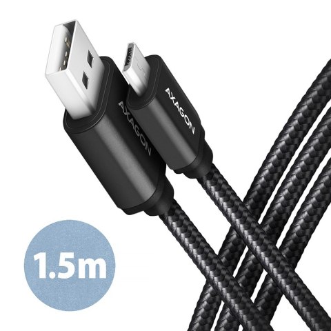 BUMM-AM15AB Kabel MicroUSB - USB-A, 1.5m, USB 2.0, 2.4A, ALU, oplot, Czarny BUMM-AM15AB Kabel MicroUSB - USB-A, 1.5m, USB 2.0, 2.4A, ALU, oplot, Czarny