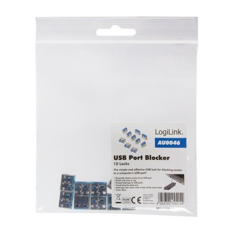 Blokada portów USB x10 bez klucza Blokada portów USB x10 bez klucza