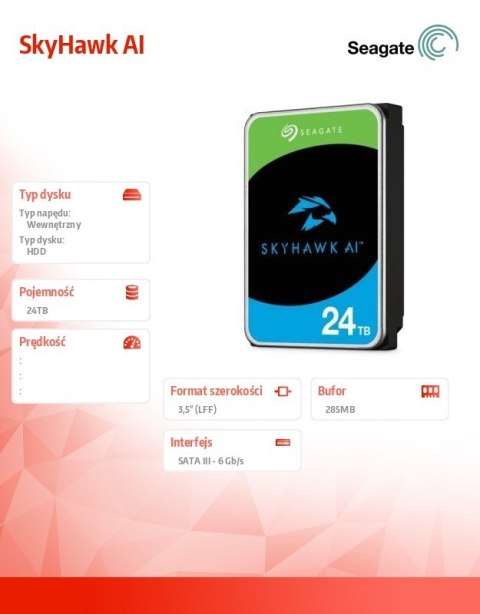Dysk SkyHawkAI 24TB 3,5 512MB ST24000VE002 Dysk SkyHawkAI 24TB 3,5 512MB ST24000VE002