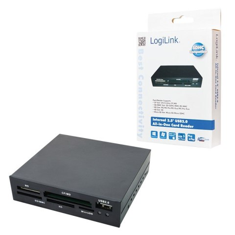 Czytnik kart pamięci, USB2.0, wewnętrzny 3,5" Czytnik kart pamięci, USB2.0, wewnętrzny 3,5"