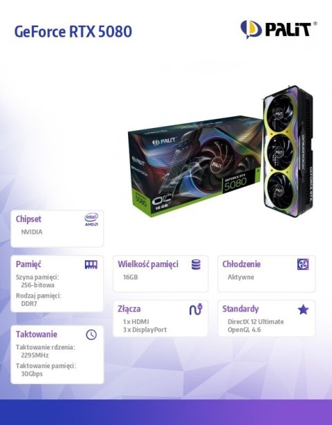 Karta graficzna GeForce RTX 5080 GameRock OC 16GB GDDR7 256bit 3DP/HDMI