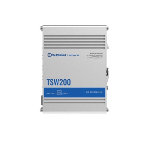 Przełącznik przemysłowy TSW200 2xSFP 8xGigabit Ethernet 8xPoE+DIN Przełącznik przemysłowy TSW200 2xSFP 8xGigabit Ethernet 8xPoE+DIN