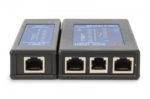 Tester kabli sieciowych i komunikacyjnych LED, kat.5e-kat.6A, (RJ45, RJ12, RJ11), Auto-Scan z PoE