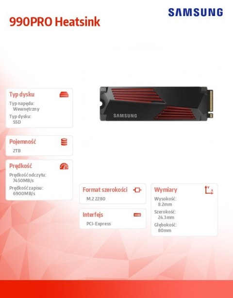 Dysk SSD 990PRO Heatsink NVMe 2TB Dysk SSD 990PRO Heatsink NVMe 2TB