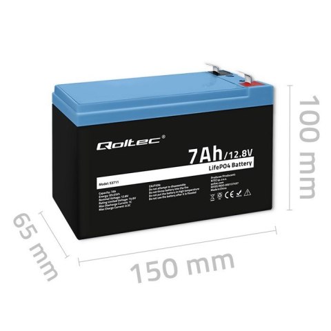 Akumulator LiFePO4 Litowo-Żelazowo-Fosforanowy | 12.8V | 7Ah | 89.6Wh | BMS Akumulator LiFePO4 Litowo-Żelazowo-Fosforanowy | 12.8V | 7Ah | 89.6Wh | BMS