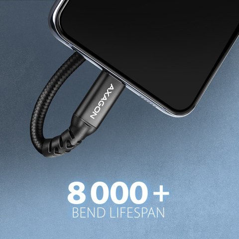 BUCM32-CF05AB Kabel przedłużacz Gen2 USB-C - USB-C 0.5m, 5A, 20Gbps, PD 240W, oplot, czarny