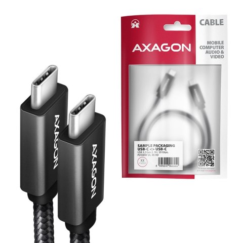 BUCM32-CM05AB Kabel USB-C - USB-C 3.2 Gen 2 0.5m, PD 100W, 5A, 4K HD, ALU, oplot, czarny