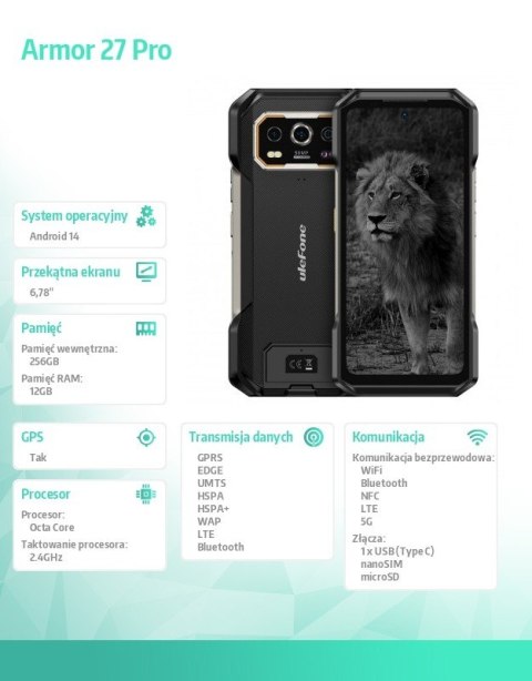 Smartfon Armor 27 Pro 5G 12/256GB Czarny