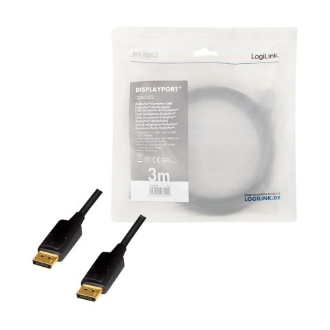 Kabel DisplayPort 4K/60 Hz,DP/M do DP/M aluminiowy 3m Kabel DisplayPort 4K/60 Hz,DP/M do DP/M aluminiowy 3m