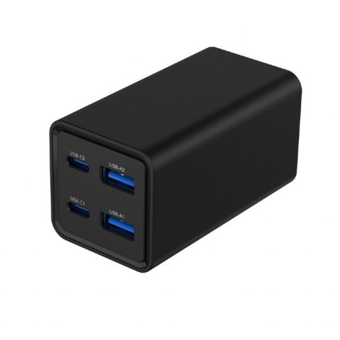 Ładowarka uniwersalna 65W GaN 2xUSB-A 2xUSB-C szybkie ładowanie czarna Ładowarka uniwersalna 65W GaN 2xUSB-A 2xUSB-C szybkie ładowanie czarna