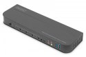 Przełącznik KVM, 4 portowy, 4K 60Hz, 4x DP IN, 1x DP OUT, 1x HDMI OUT, 2x USB A, 1x Audio IN&OUT