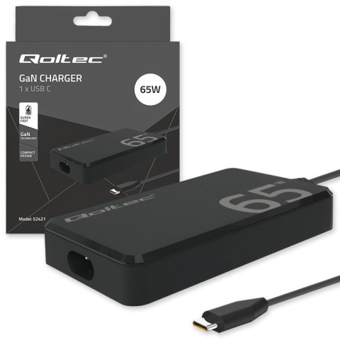 Ładowarka sieciowa 65W GaN Super Fast SLIM | PD | 5-20V | 3.25A |USB-C 3.1 | Laptop | MacBook | Smartfon | +kabel
