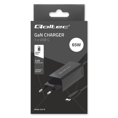 Ładowarka sieciowa 65W GaN | 5-20V | 3-3.25A | USB-C 3.1 Ładowarka sieciowa 65W GaN | 5-20V | 3-3.25A | USB-C 3.1