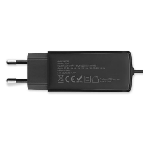 Ładowarka sieciowa 90W GaN | 5-20V | 3-4.5A | USB-C 3.1 Ładowarka sieciowa 90W GaN | 5-20V | 3-4.5A | USB-C 3.1