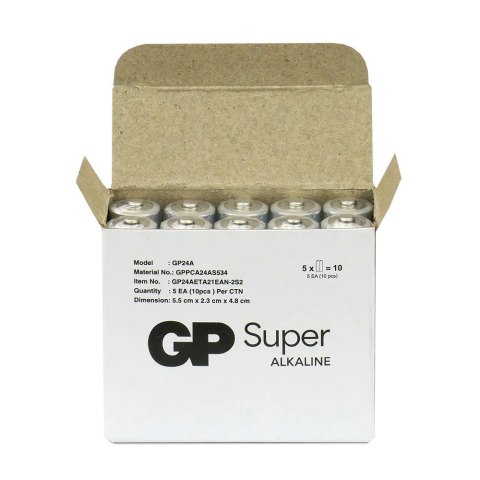 Baterie alkaliczne LR03/AAA GP SUPER 10szt. (G-TECH) Baterie alkaliczne LR03/AAA GP SUPER 10szt. (G-TECH)