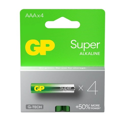 Baterie alkaliczne LR03/AAA GP SUPER 4szt. (G-TECH) Baterie alkaliczne LR03/AAA GP SUPER 4szt. (G-TECH)
