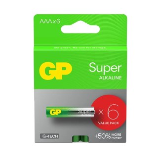 Baterie alkaliczne LR03/AAA GP SUPER 6szt. (G-TECH)