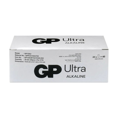 Baterie alkaliczne LR6/AA GP ULTRA 40szt. (G-TECH) Baterie alkaliczne LR6/AA GP ULTRA 40szt. (G-TECH)